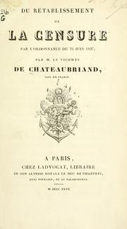 Cover of: Du rétablissement de la censure par l'ordonnance du 24 juin, 1827.