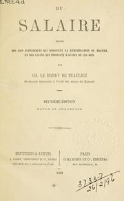 Cover of: Du salaire by Charles Le Hardy de Beaulieu, Charles Le Hardy de Beaulieu