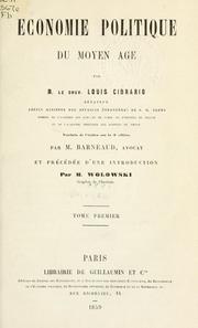 Cover of: Economie politique du moyen age