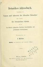 Cover of: Botaniker-Adressbuch by I. Dörfler