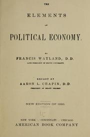 Cover of The elements of political economy by Francis Wayland