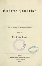 Cover of: Einhards Jahrbücher