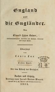 Cover of: England und die Engländer by Rosina Bulwer Lytton Baroness Lytton