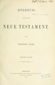Cover of: Einleitung in das Neue Testament