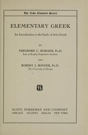 Cover of: Elementary Greek by Theodore C. Burgess