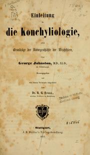 Cover of: Einleitung in die Konchyliologie by Johnston, George