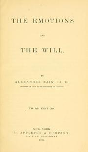 Cover of: The emotions and the will