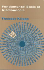 Cover of: Fundamental basis of irisdiagnosis by Theodor Kriege