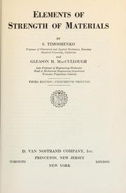 Cover of: Elements of strength of materials by Stephen Timoshenko