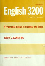 Cover of: English 3200: a programed course in grammar and usage