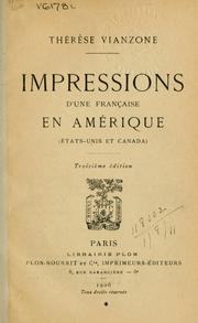 Cover of: Impressions d'une française en Amérique by Thérèse Vianzone