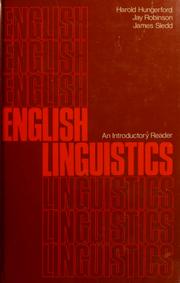 Cover of: English linguistics: an introductory reader