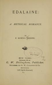 Cover of: Edalaine: a metrical romance