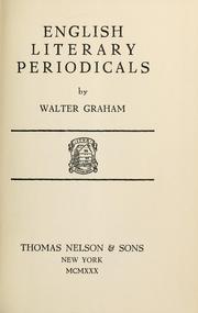Cover of: English literary periodicals by Walter James Graham