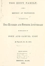 Cover of: The Eddy family. by Robert Henry Eddy, Robert Henry Eddy