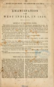 Cover of: Emancipation in the West Indies, in 1838.