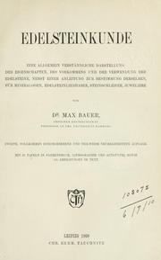 Edelsteinkunde by Max Hermann Bauer