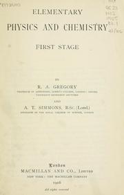 Elementary physics and chemistry:  first stage