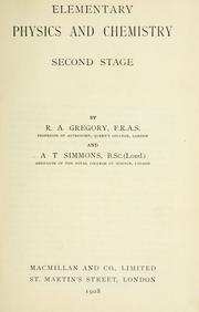 Cover of: Elementary physics and chemistry:  second stage. by R. A. Gregory