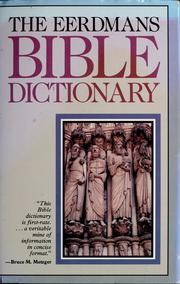Cover of: The Eerdmans Bible dictionary