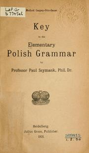 Cover of: Elementary Polish grammar.  Key. by Paul Ssymank