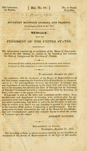 Cover of: Boundary between Georgia and Florida. by United States. Department of State.