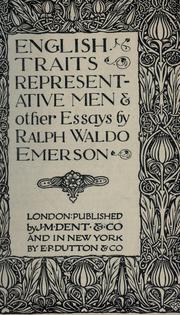 Cover of: English traits, Representative men, and other essays by Ralph Waldo Emerson