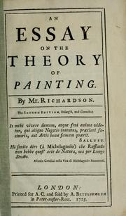 Cover of: An essay on the theory of painting. by Richardson, Jonathan