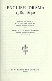 Cover of: English drama, 1580-1642 by Tucker Brooke