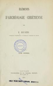 Cover of: Eléments d'archéologie chrétienne
