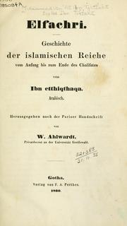 Cover of: Elfachri by Muammad ibn 'Al ibn abab called Ibn ia.