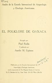 Cover of: El folklore de Oaxaca