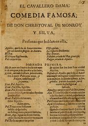 Cover of: El caballero dama by Cristóbal de Monroy y Silva