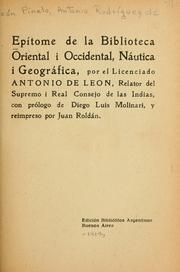 Cover of: Epítome de la biblioteca oriental i occidental, náutica i geográfica