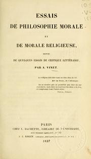 Cover of: Essais de philosophie morale et de morale religieuse: suivis de quelques essais de critique littéraire