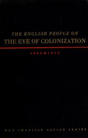 Cover of: The English people on the eve of colonization, 1603-1630.
