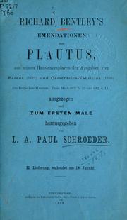 Cover of: Emendationen zum Plautus