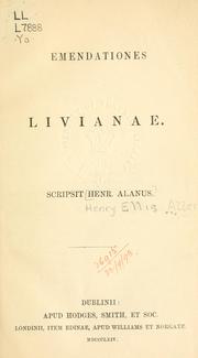 Cover of: Emendationes Livianae.