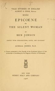 Cover of: Epicoene by Ben Jonson