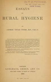 Cover of: Essays on rural hygiene