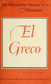 Cover of: El Greco, 1541-1614