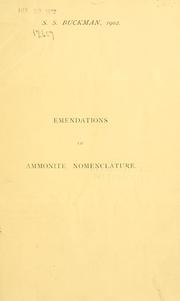 Cover of: Emendations of Ammonite nomenclature by Sydney Savory Buckman