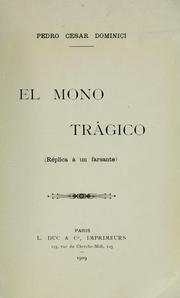 Cover of: mono trágico: réplica á un farsante