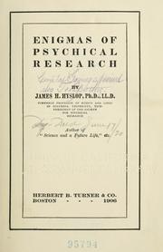 Cover of: Enigmas of psychical research by James Hervey Hyslop