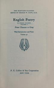 Cover of: English poetry in three volumes by with introductions and notes