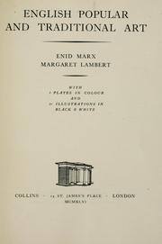 Cover of: English popular and traditional art