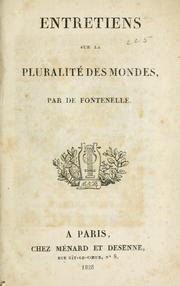 Entretiens sur la pluralité des mondes by Fontenelle M. de