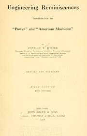 Cover of: Engineering reminiscences contributed to "Power" and "American machinist" by Porter, Charles T.