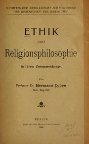Cover of: Ethik und Religionsphilosophie in ihrem Zusammenhange