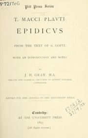 Cover of: Epidicus by Titus Maccius Plautus